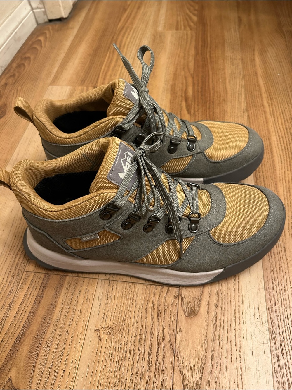 Men's Casual Hiking Sneakers in Mustard and Gray - REI
